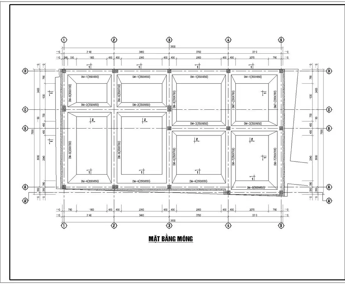Cách tính diện tích xây dựng phần móng nhà